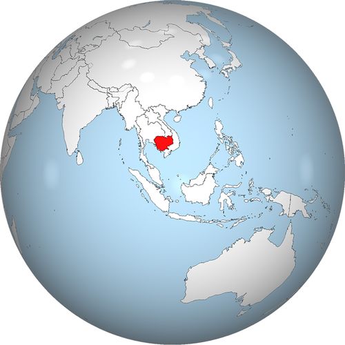 Cambodia • |0802/1431| • Khmer dynasty: map